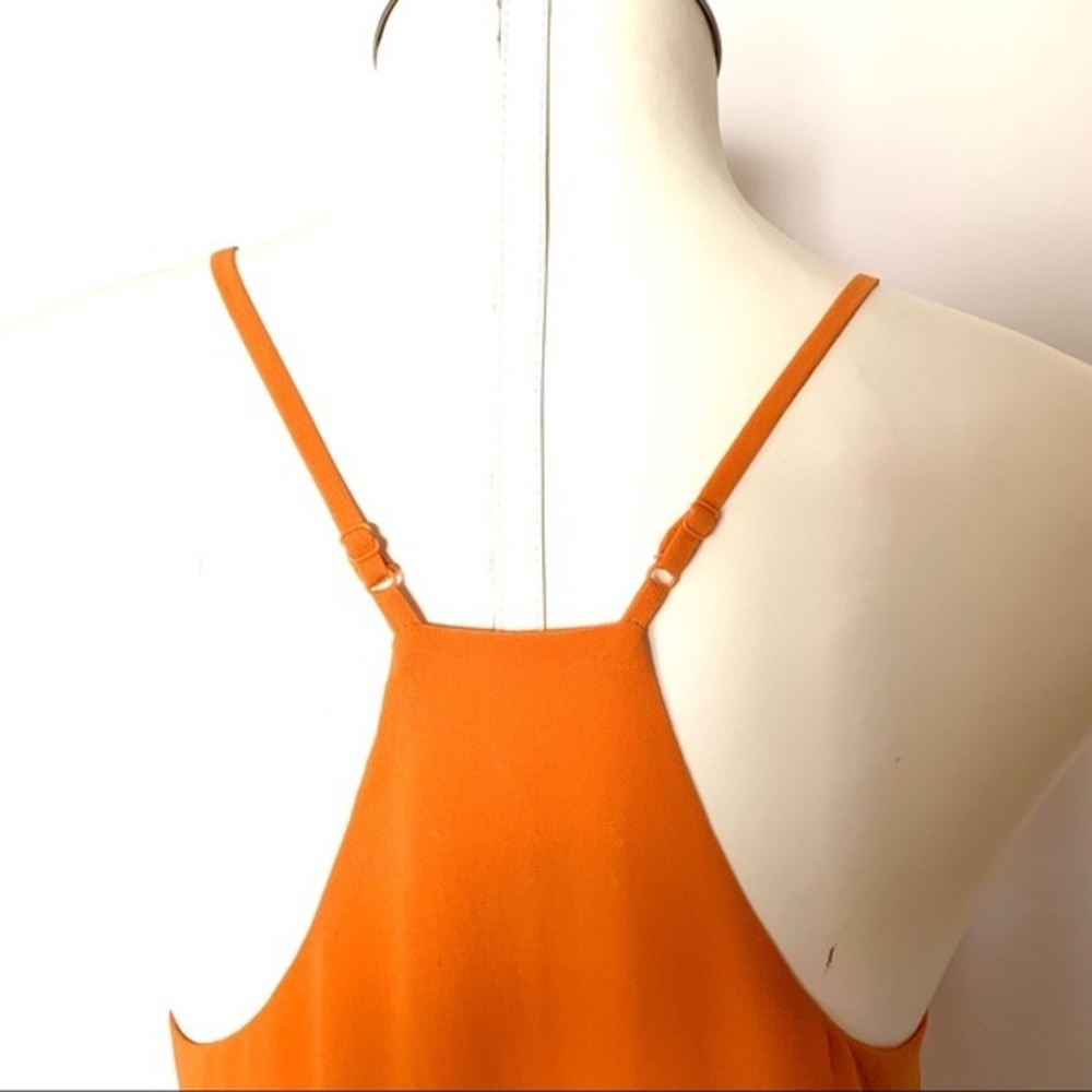 Orange Fringed Boho Embroidered Racerback Tank Top - Picture 7 of 7